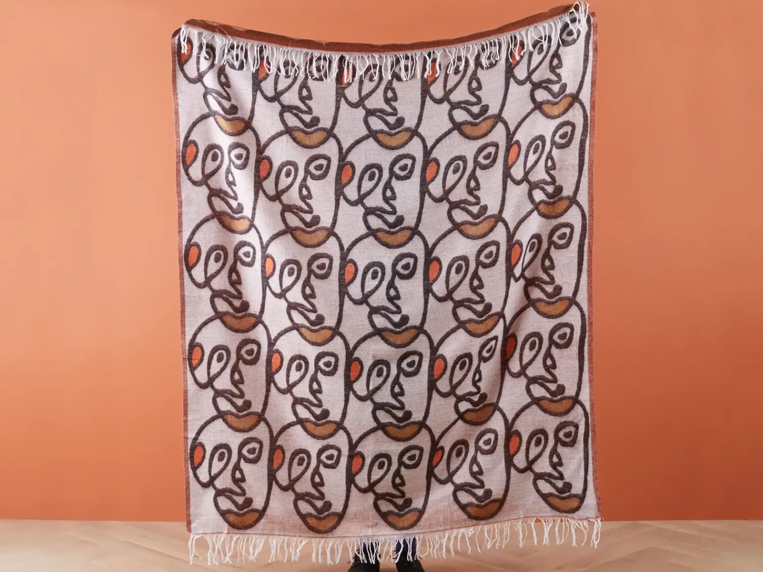 Hot Beliani Coperta BARBOT 130 x 170 cm Multicolore Marrone Nero Multicolore