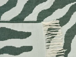 Outlet Beliani Coperta BARTAR Tessuto 130 x 170 cm Verde Bianco Verde