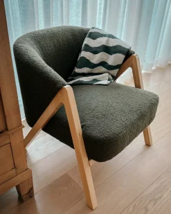 Outlet Beliani Coperta BARTAR Tessuto 130 x 170 cm Verde Bianco Verde