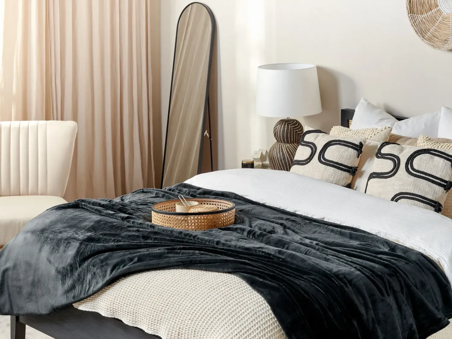 Clearance Beliani Coperta BAYBURT Nero