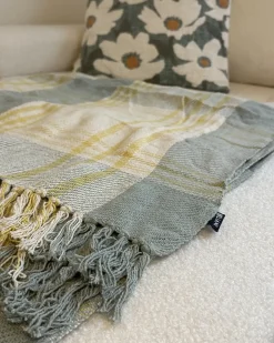 Best Beliani Coperta BETALI Cotone 125 x 150 cm Giallo Giallo Verde