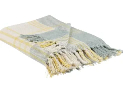 Best Beliani Coperta BETALI Cotone 125 x 150 cm Giallo Giallo Verde