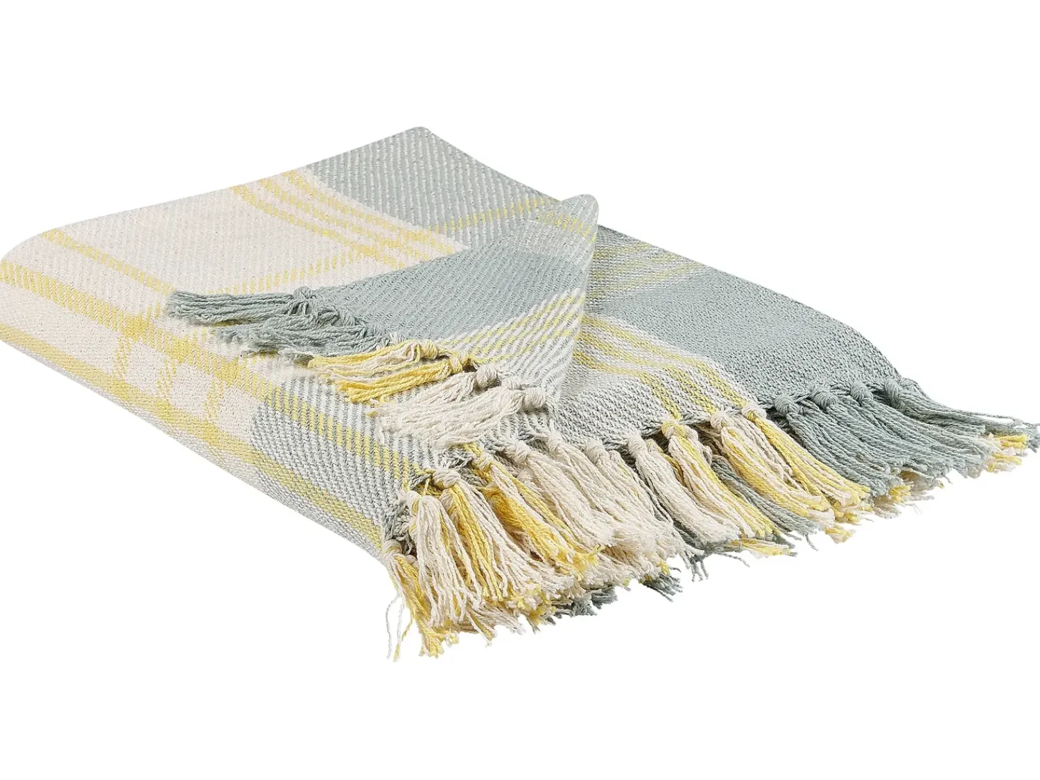 Best Beliani Coperta BETALI Cotone 125 x 150 cm Giallo Giallo Verde