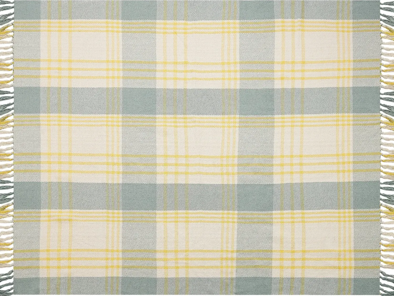 Best Beliani Coperta BETALI Cotone 125 x 150 cm Giallo Giallo Verde