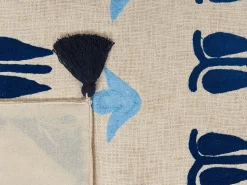 Best Beliani Coperta BHIND Cotone 130 x 180 cm Beige Beige Blu