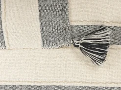 Online Beliani Coperta CAYIR Cotone 130 x 170 cm Beige Beige Nero