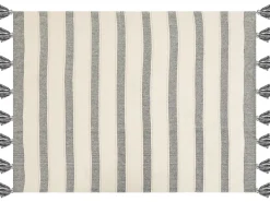 Online Beliani Coperta CAYIR Cotone 130 x 170 cm Beige Beige Nero