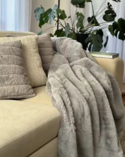 Discount Beliani Coperta CHAAB chiaro Grigio