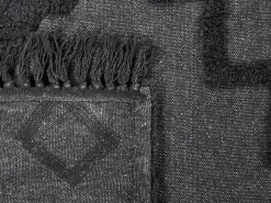 Sale Beliani Coperta CHACK Cotone Grigio scuro Grigio Nero