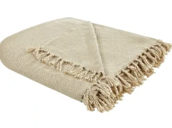 Hot Beliani Coperta CHAOHANI Tessuto Beige