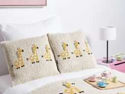 Sale Beliani CHILARI Cotone 130 x 170 cm Beige Beige Giallo Nero