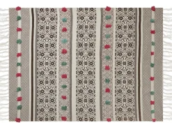 Online Beliani Coperta CHINSURAH Cotone 130 x 180 cm Marrone Beige Rosa Verde Marrone