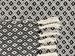 Clearance Beliani Coperta CHYAMA Cotone Nero Bianco Nero