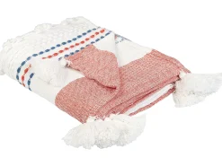 Discount Beliani Coperta CUBUK 130 x 150 cm Multicolore Bianco Blu Rosso Multicolore