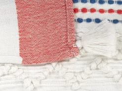 Discount Beliani Coperta CUBUK 130 x 150 cm Multicolore Bianco Blu Rosso Multicolore