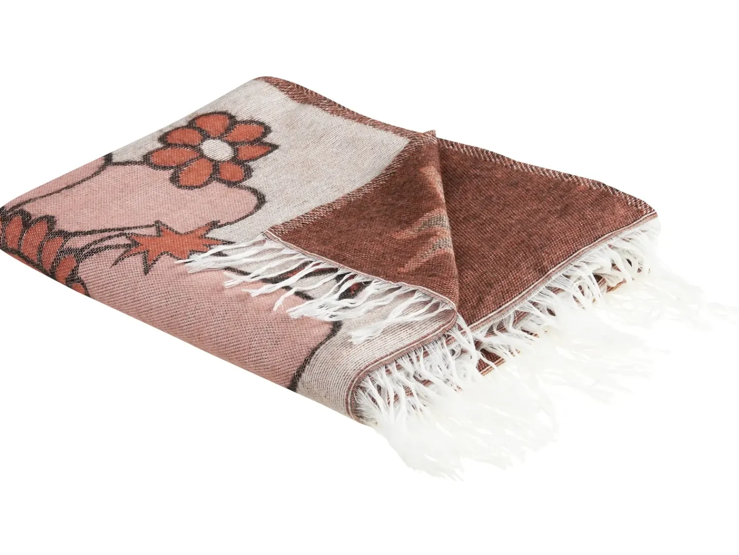 Outlet Beliani Coperta DARAU 130 x 170 cm Multicolore Beige Marrone Rosa Multicolore
