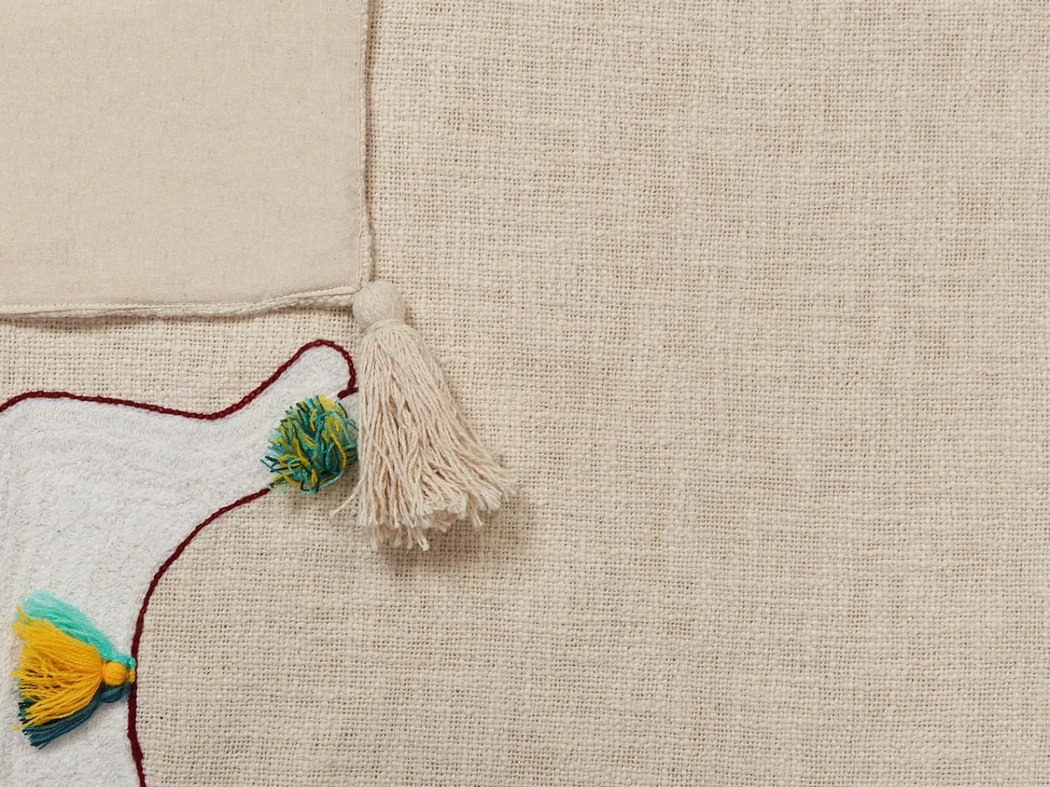 Clearance Beliani Coperta DEOGHAR Cotone 130 x 180 cm Beige Bianco Beige Marrone