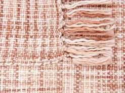 New Beliani Coperta DEURALI Tessuto 125 x 150 cm Marrone Bianco Marrone