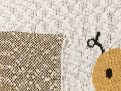Discount Beliani Coperta DRAGAN Cotone 130 x 170 cm Beige chiaro Beige Giallo Nero