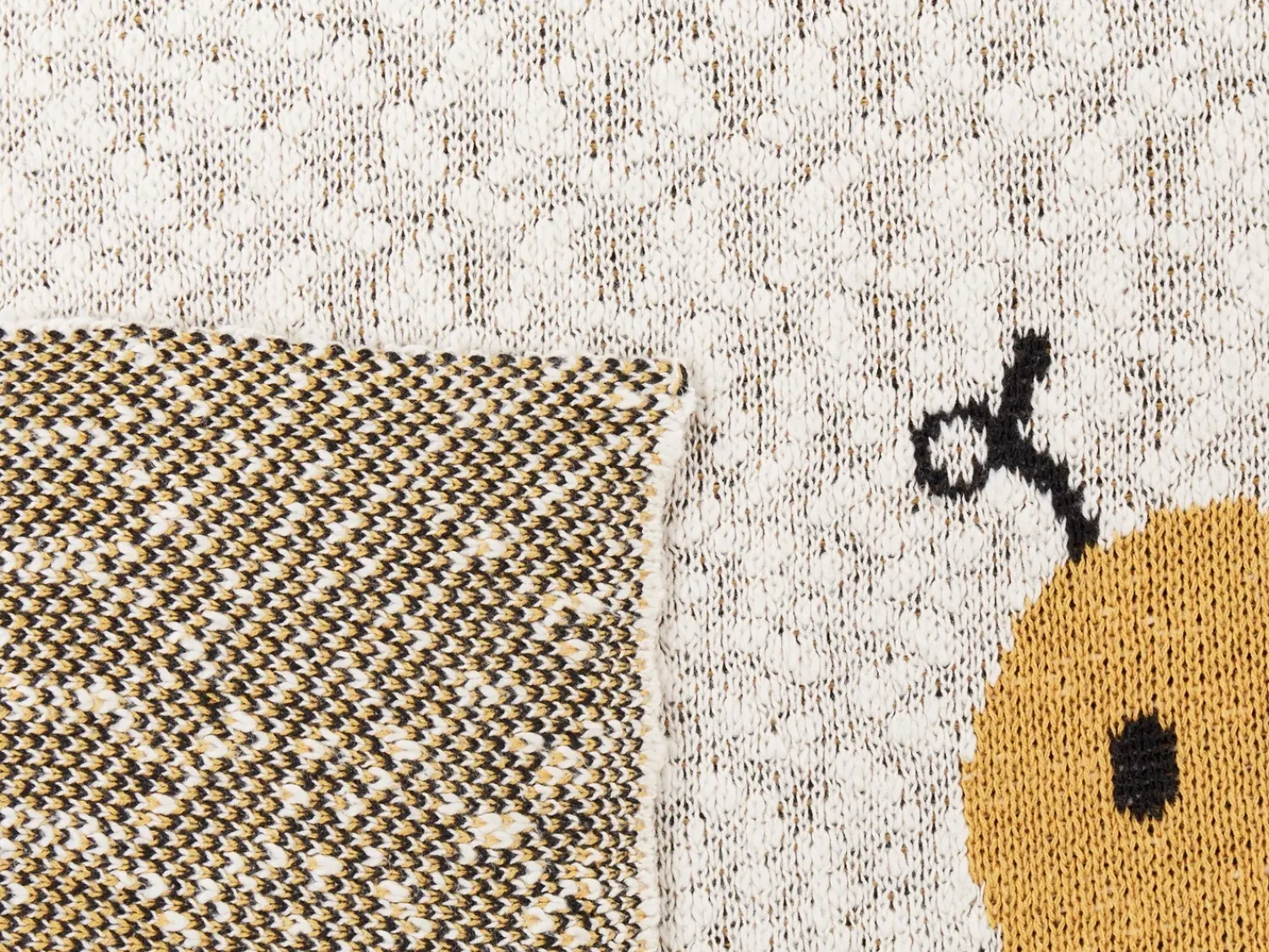 Discount Beliani Coperta DRAGAN Cotone 130 x 170 cm Beige chiaro Beige Giallo Nero