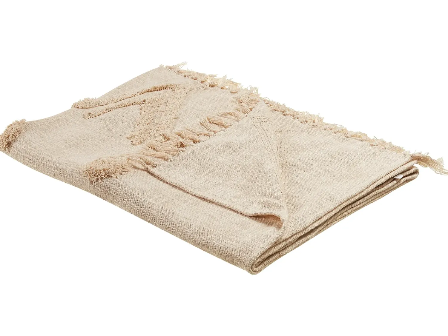 Beliani Coperta FATEHPUR Cotone 130 x 180 cm Beige