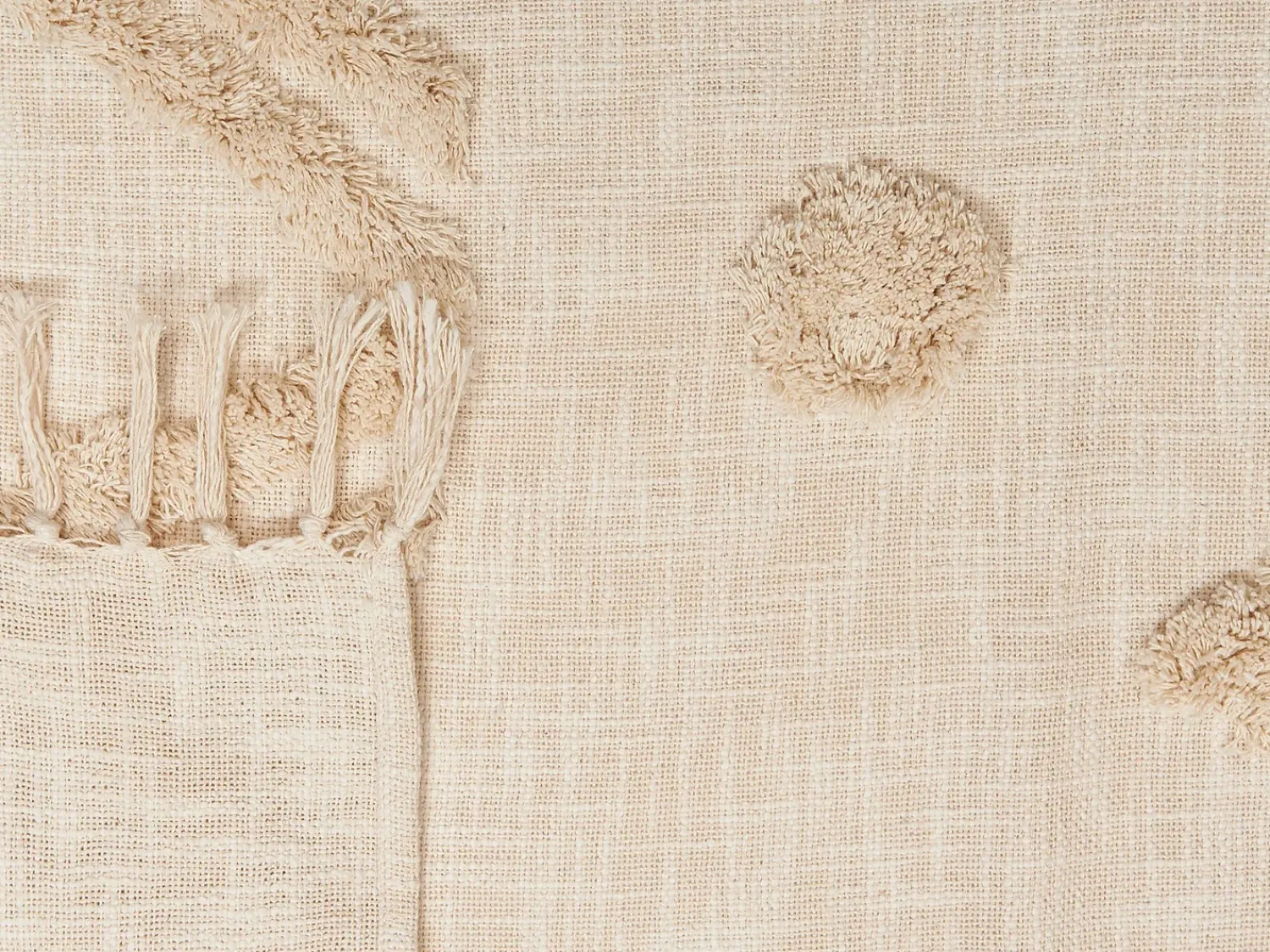 Beliani Coperta FATEHPUR Cotone 130 x 180 cm Beige