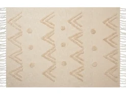 Beliani Coperta FATEHPUR Cotone 130 x 180 cm Beige