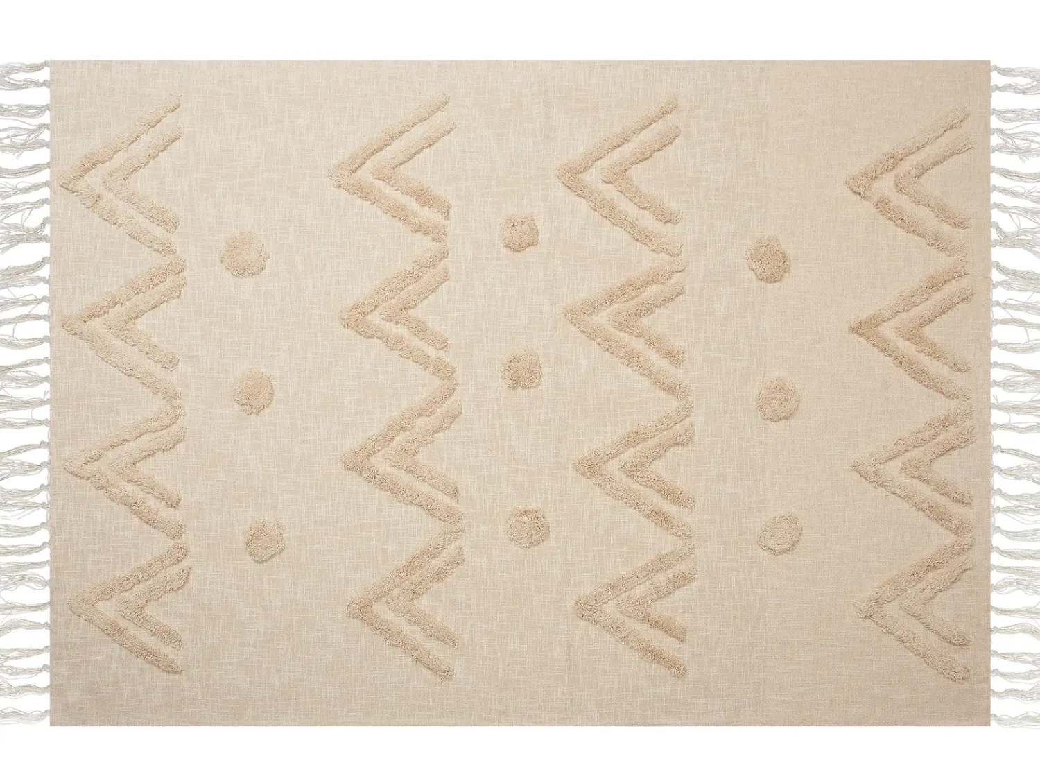 Beliani Coperta FATEHPUR Cotone 130 x 180 cm Beige