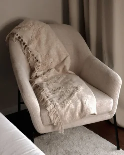 Beliani Coperta FATEHPUR Cotone 130 x 180 cm Beige