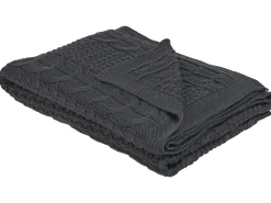 Clearance Beliani Coperta FETHIYE Cotone 140 x 170 cm scuro Grigio