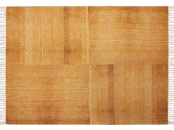 Outlet Beliani Coperta FIROZABAD Cotone 130 x 180 cm Arancione Beige Giallo