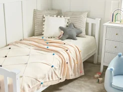 Clearance Beliani Coperta GAIDAR Cotone 130 x 170 cm Beige Beige Multicolore