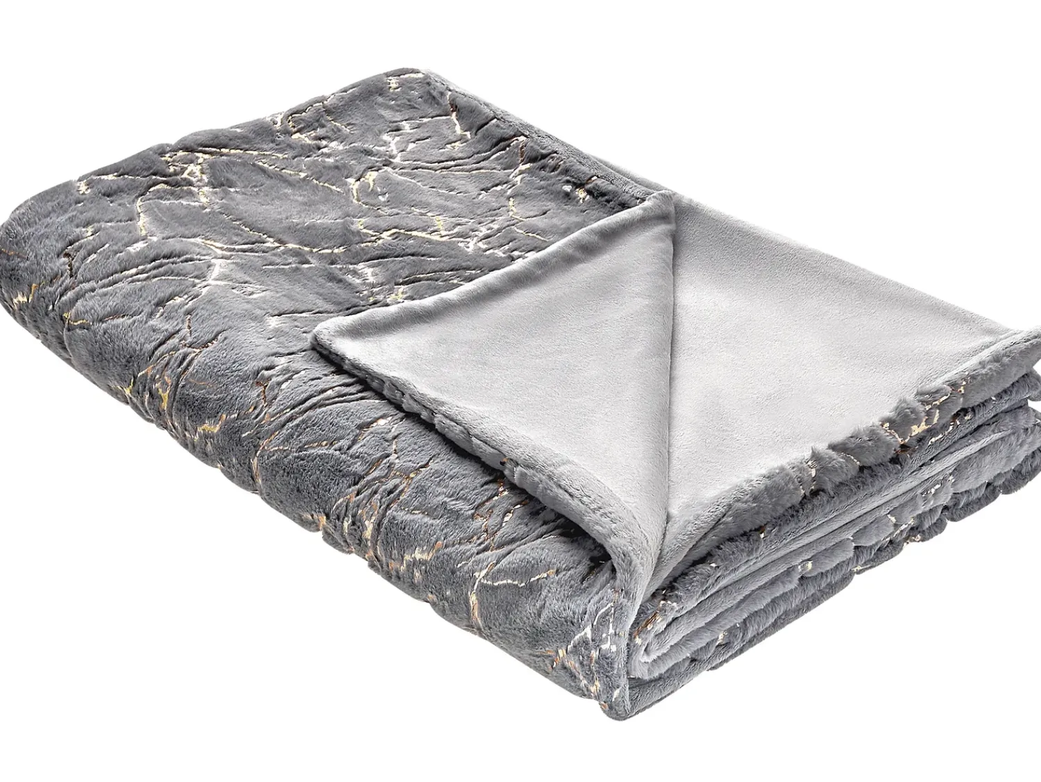 Outlet Beliani Coperta GODAVARI Grigio Oro Grigio