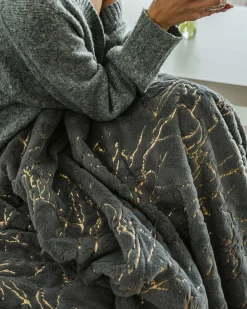 Outlet Beliani Coperta GODAVARI Grigio Oro Grigio