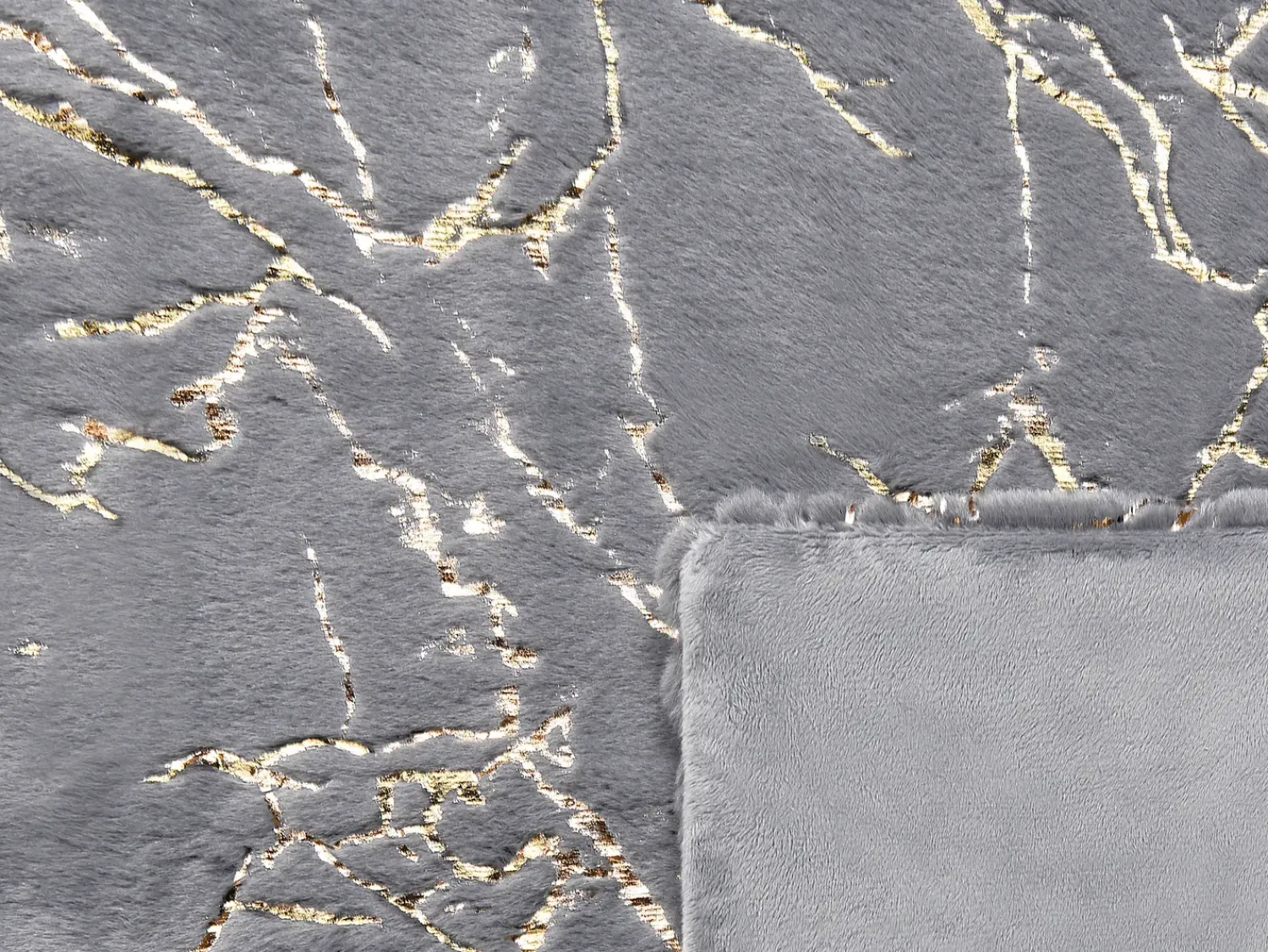 Outlet Beliani Coperta GODAVARI Grigio Oro Grigio