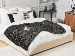 Online Beliani Coperta GODAVARI Nero Oro Nero