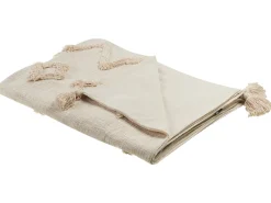 Best Beliani Coperta GUNA Cotone 130 x 180 cm Beige