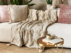 Best Beliani Coperta GUNA Cotone 130 x 180 cm Beige