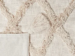 Best Beliani Coperta GUNA Cotone 130 x 180 cm Beige