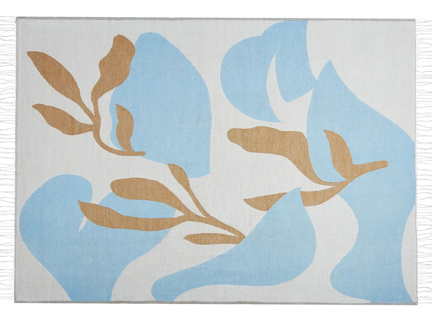 Beliani Coperta HAKUI 130 x 170 cm Blu Beige Blu Marrone