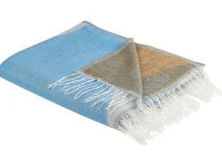 Beliani Coperta HAKUI 130 x 170 cm Blu Beige Blu Marrone