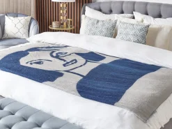 Online Beliani Coperta HALEDE 130 x 170 cm Blu Beige Blu