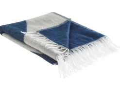 Online Beliani Coperta HALEDE 130 x 170 cm Blu Beige Blu