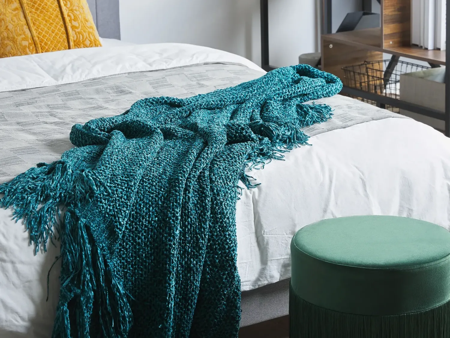 New Beliani Coperta HAMAT 150 x 200 cm smeraldo Verde