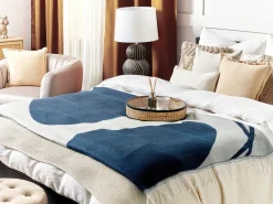 Discount Beliani Coperta HAPREK 130 x 170 cm Blu Blu Grigio