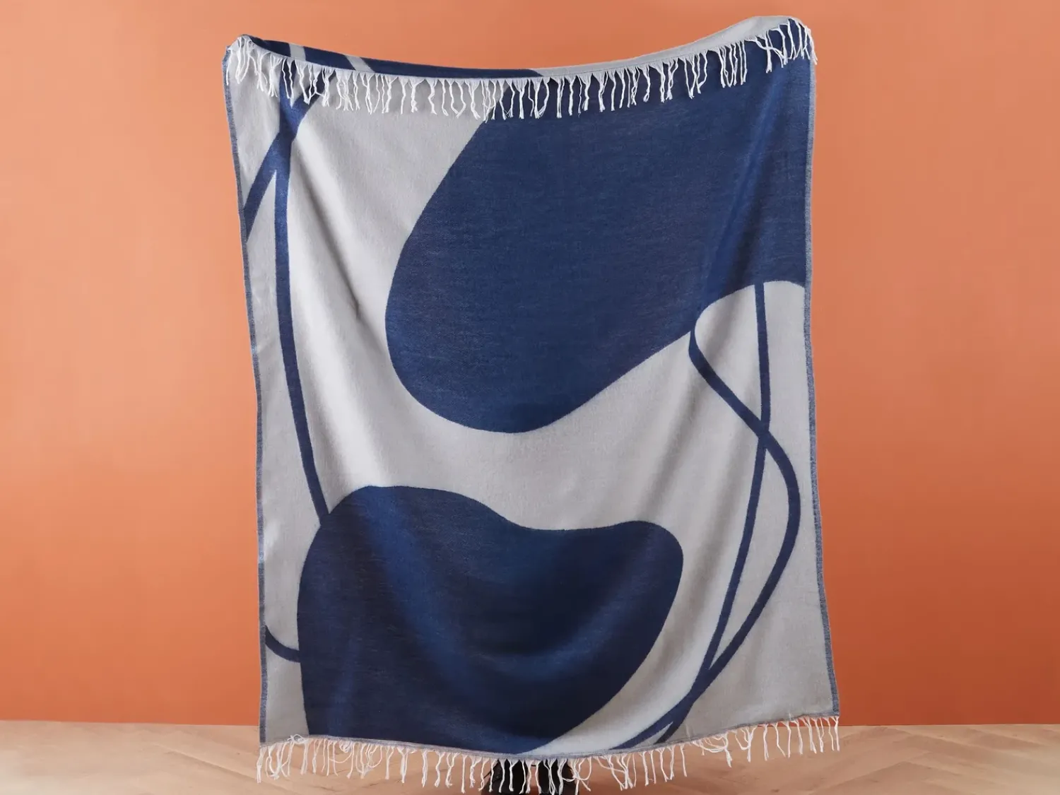 Discount Beliani Coperta HAPREK 130 x 170 cm Blu Blu Grigio