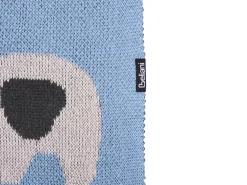 Outlet Beliani Coperta HILKOT Cotone 130 x 170 cm Blu Bianco Blu Grigio