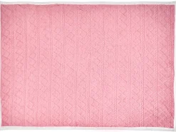 Outlet Beliani Coperta HONEYCOMB 150 x 200 cm Rosa Bianco Rosa