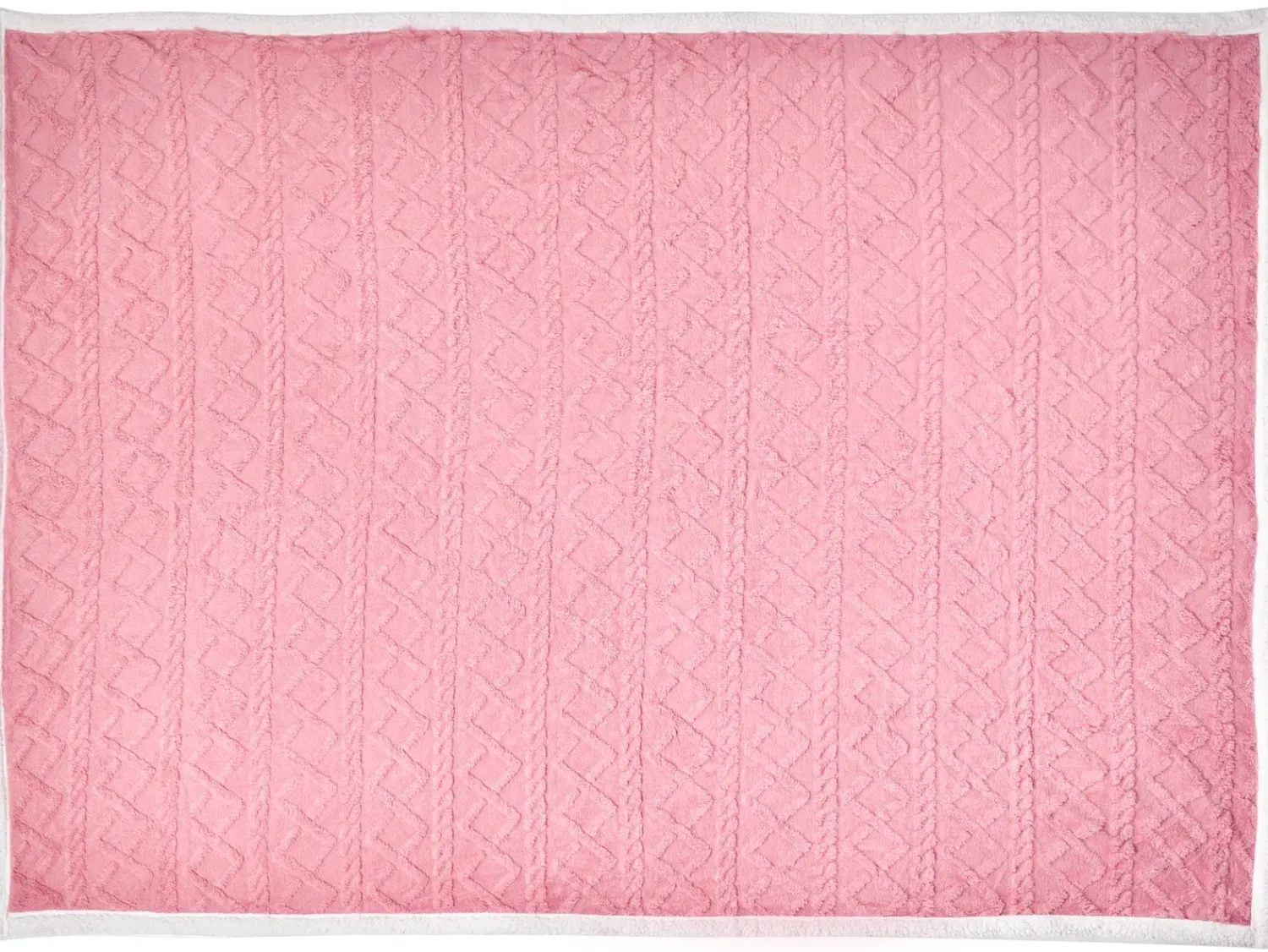 Outlet Beliani Coperta HONEYCOMB 150 x 200 cm Rosa Bianco Rosa