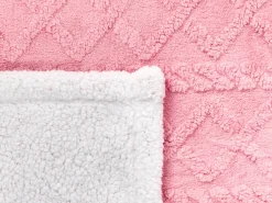 Outlet Beliani Coperta HONEYCOMB 150 x 200 cm Rosa Bianco Rosa